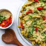 Creamy_Vegan_Pesto_Pasta_Bake_Avocado_SundriedTomato_GlutenFree_FromMyBowl-2