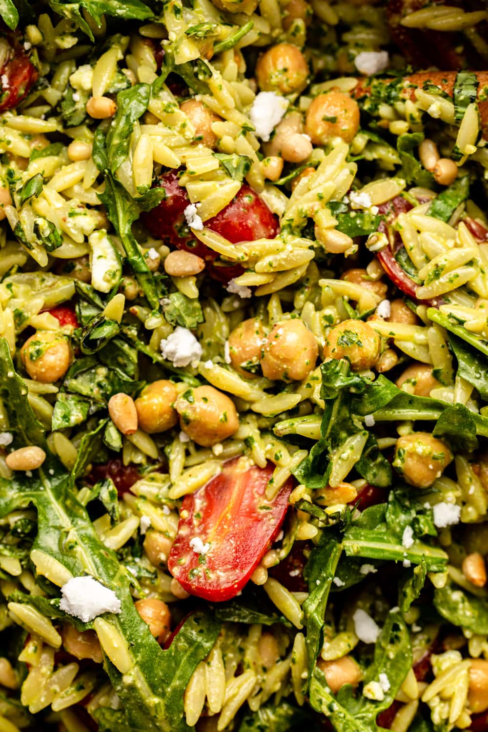 a zoomed in image of the salad