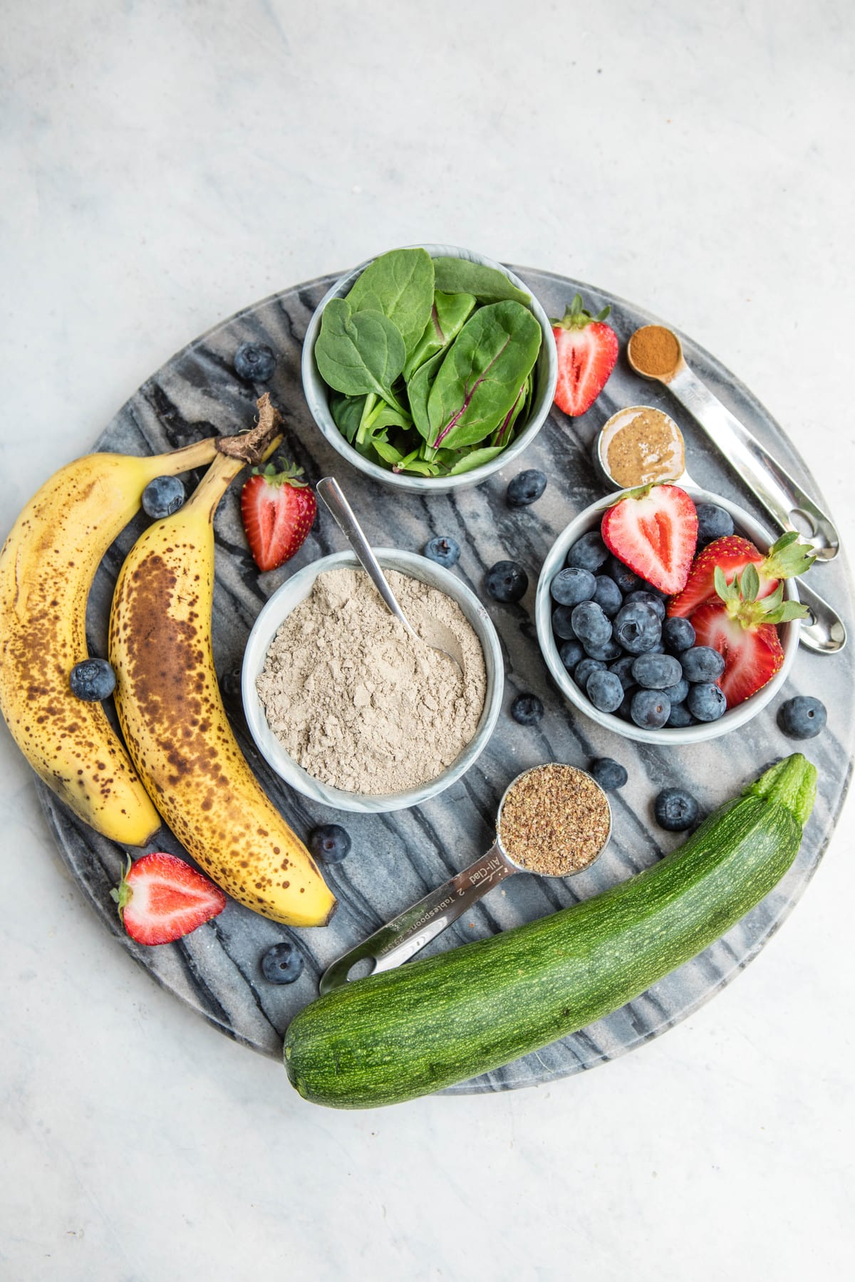 ingredients for superfood smoothie cubes