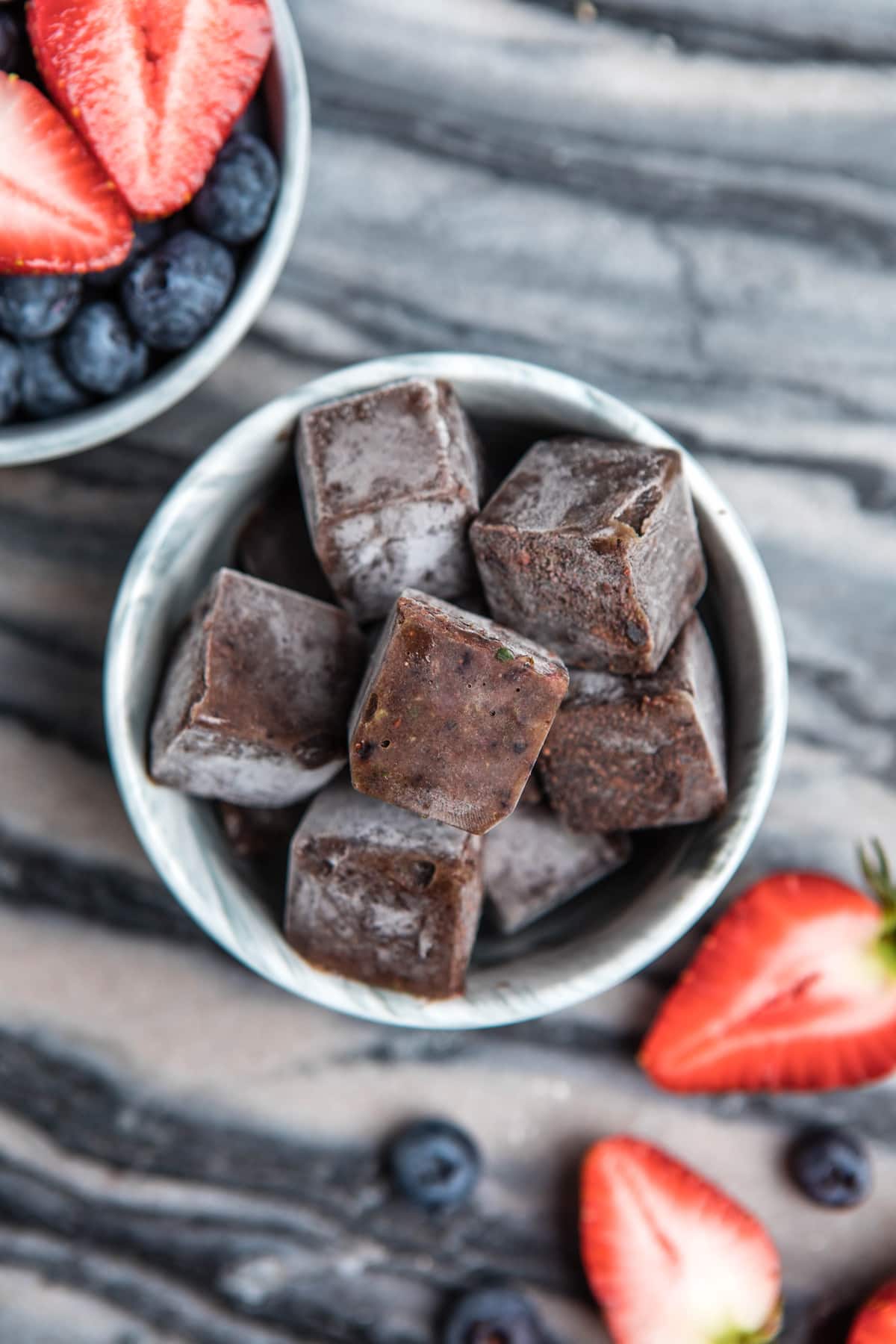 supefood smoothie cubes in white bowl