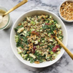 Vegan Kale Waldorf Salad Lentils Cashew Dressing