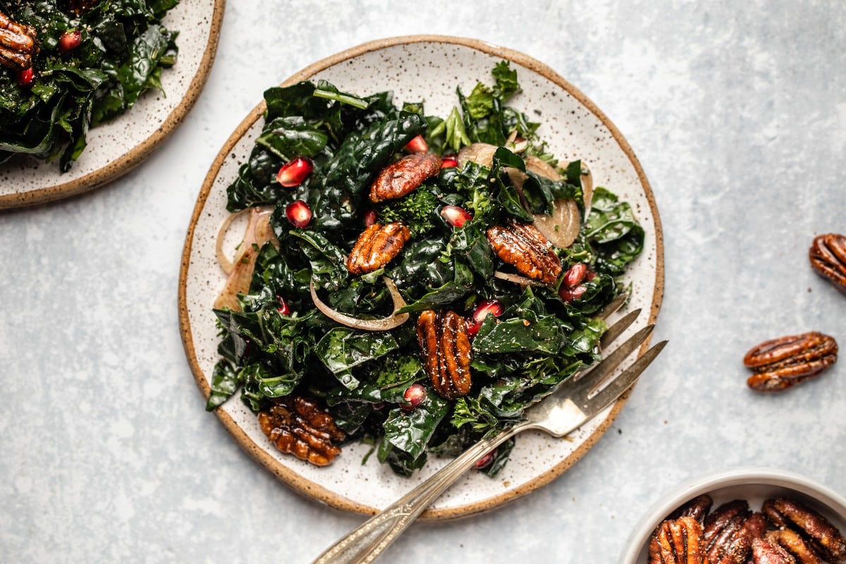 Winter Kale Salad with Pomegranate Vinaigrette